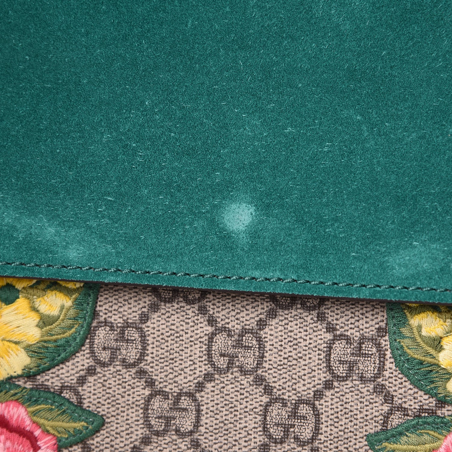 Gucci GG Supreme Monogram Embroidered Medium Dionysus Shoulder Bag Emerald 8 of 10