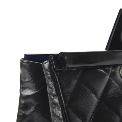 Chanel Glazed Calfskin Quilted Large CC Delivery Tote Black 12 of 12