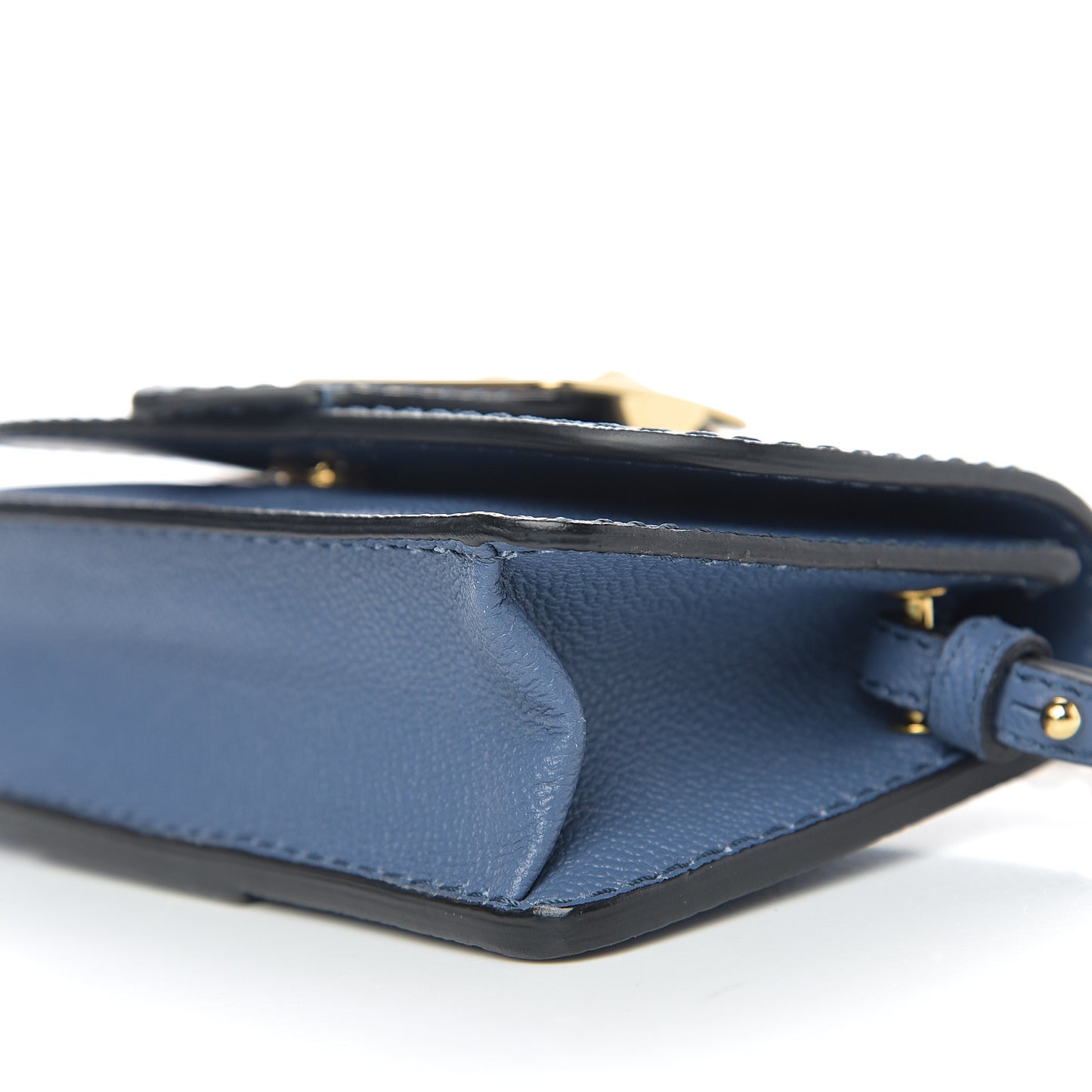 Soft Grain Calfskin Mini Phone Bag Steel Blue
