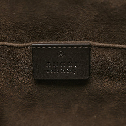 Gucci GG Supreme Monogram Selleria Calfskin Web New Web Cosmetic Case Beige Ebony Cocoa 6 of 7