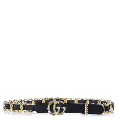 Gucci Calfskin Torchon Double G Chain 25mm Belt 85 34 Black 1 of 4