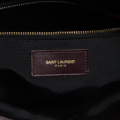 Saint Laurent Smooth Calfskin Large Letters Fold-Over Clutch Burgundy 14 of 16