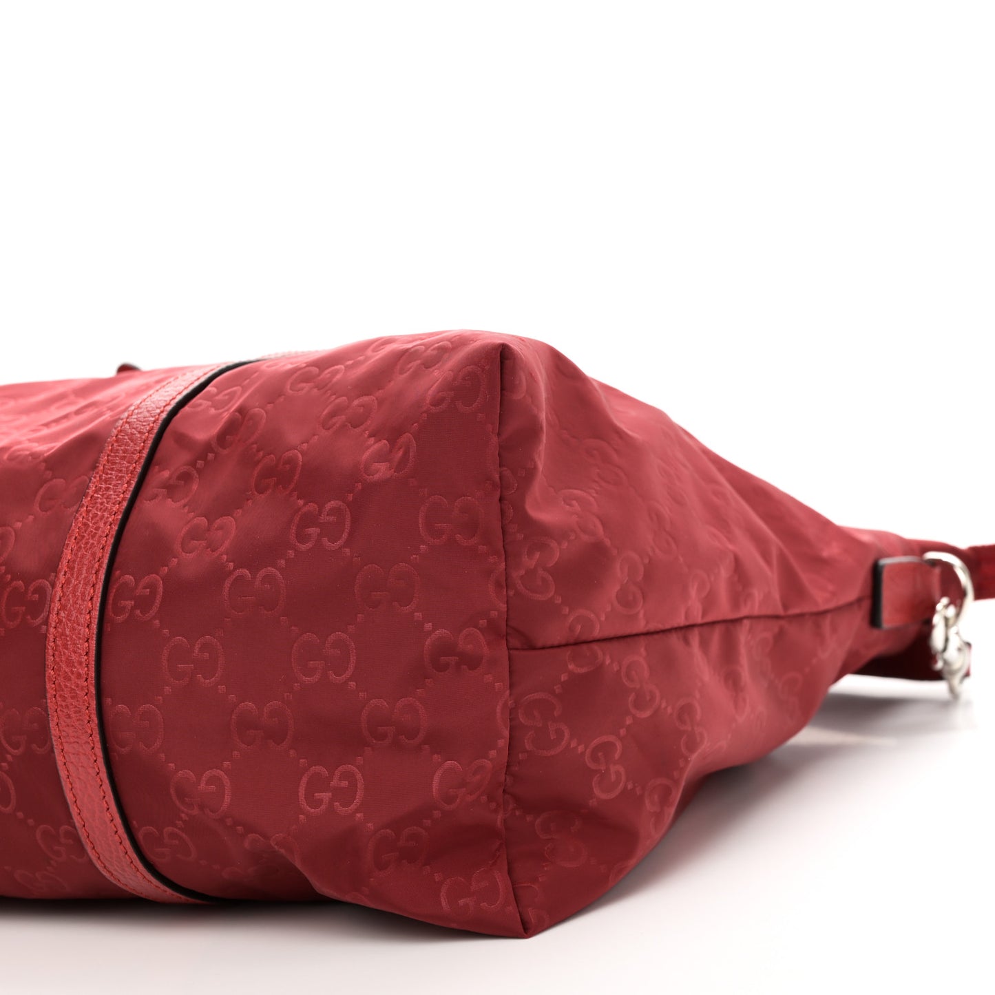 Nylon Monogram Dollar Calfskin Tote Vibrant Red