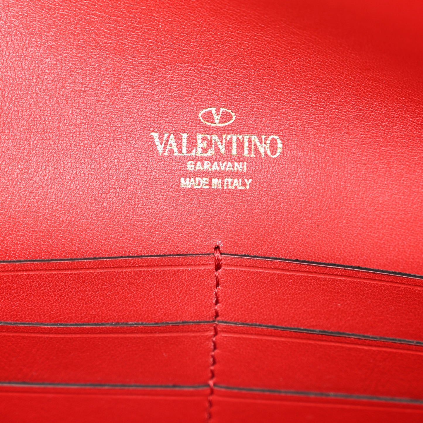 Calfskin Rockstud Flap Chain Clutch Red
