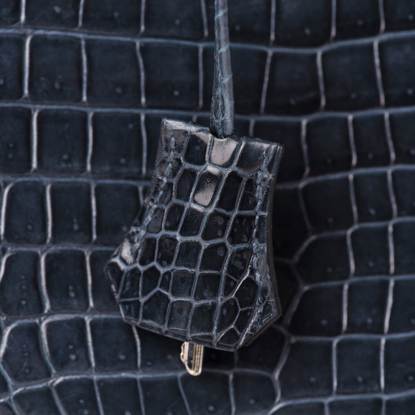 Shiny Porosus Crocodile Birkin 35 Bleu Abysse