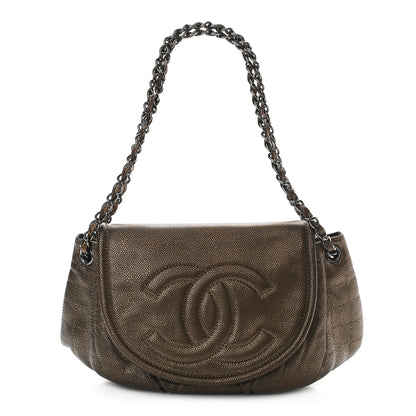 Chanel Metallic Caviar Half Moon Large Flap Bronze 1 of 10