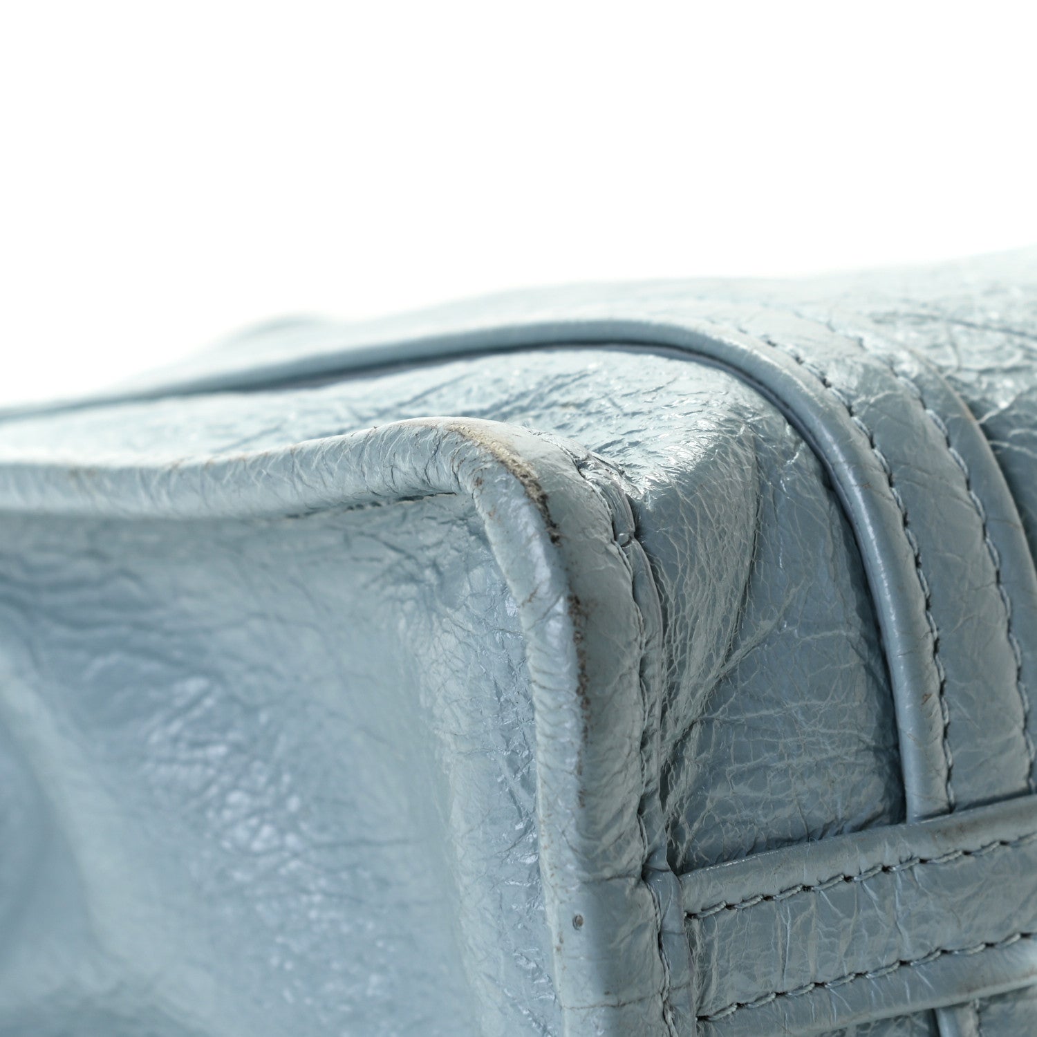 Balenciaga Agneau Arena XXS Bazar Shopper Tote Bleu Gris 5 of 9