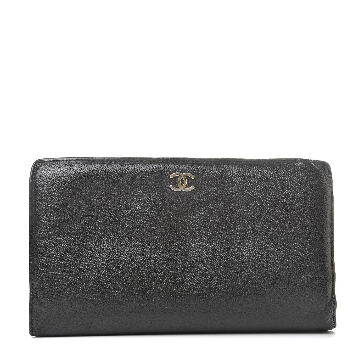Chanel Goatskin Yen Wallet Black 1 of 13