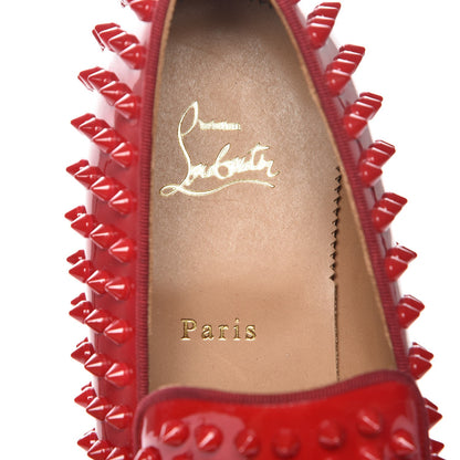Christian Louboutin Patent Rollerboy Spikes Flat Loafers 42 Red 7 of 7