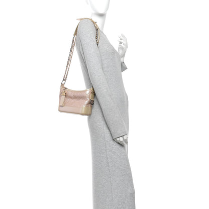 Chanel Iridescent Aged Calfskin Quilted Small Gabrielle Hobo Light Pink 2 of 10