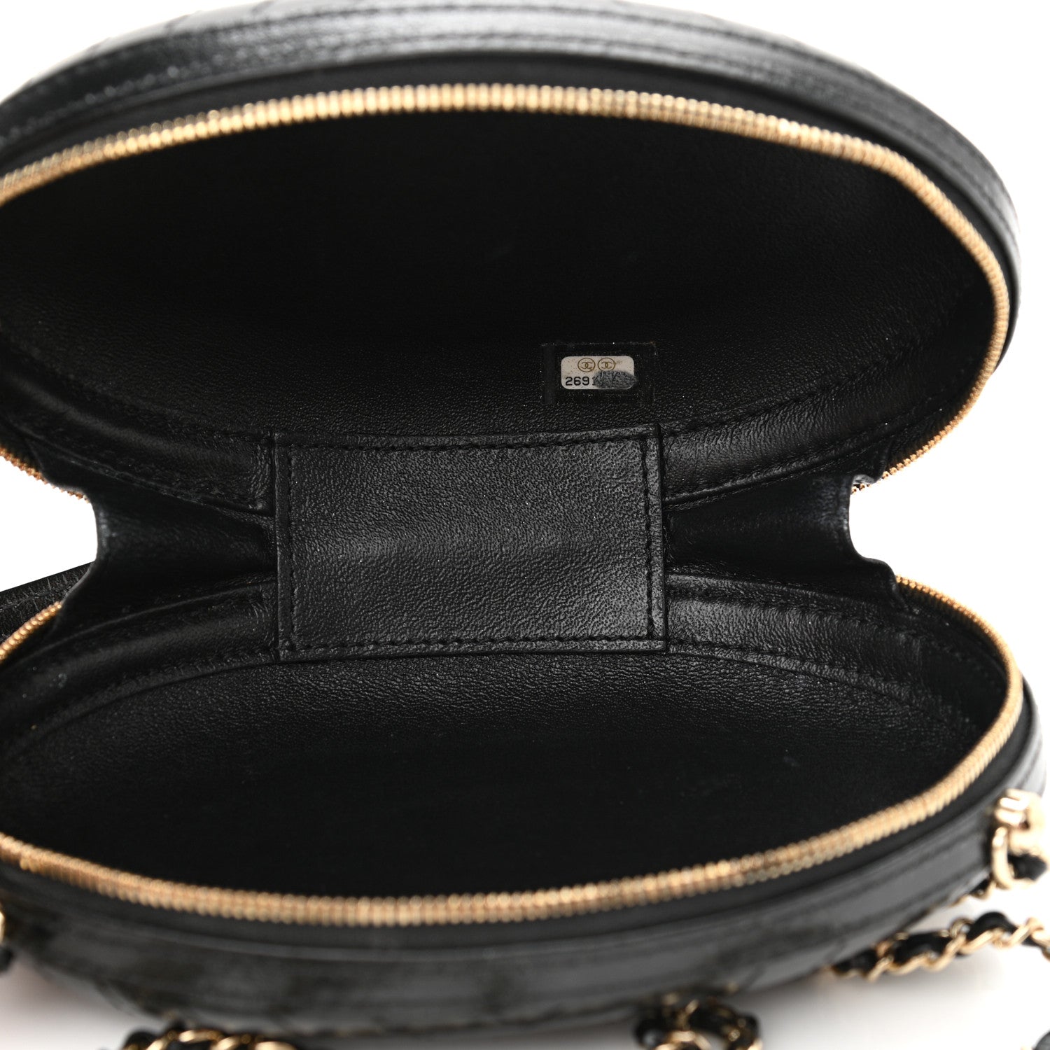 Chanel Calfskin Chevron Stitched Evening Bag Black 5 of 10