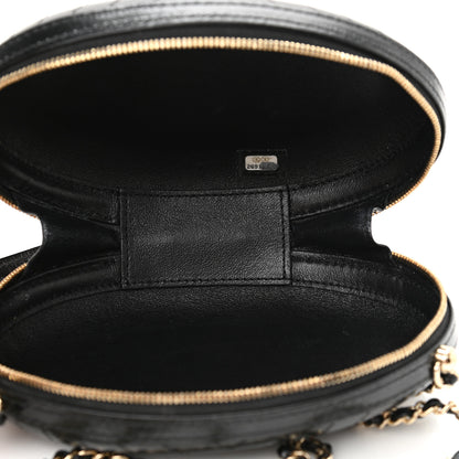 Chanel Calfskin Chevron Stitched Evening Bag Black 5 of 10