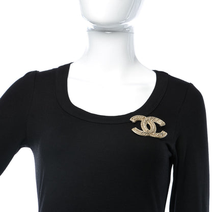 Chanel CC Brooch Light Gold 2 of 6