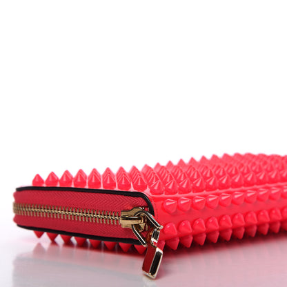 Christian Louboutin Patent Panettone Spiked Zip Around Wallet Rose Paris 6 of 10