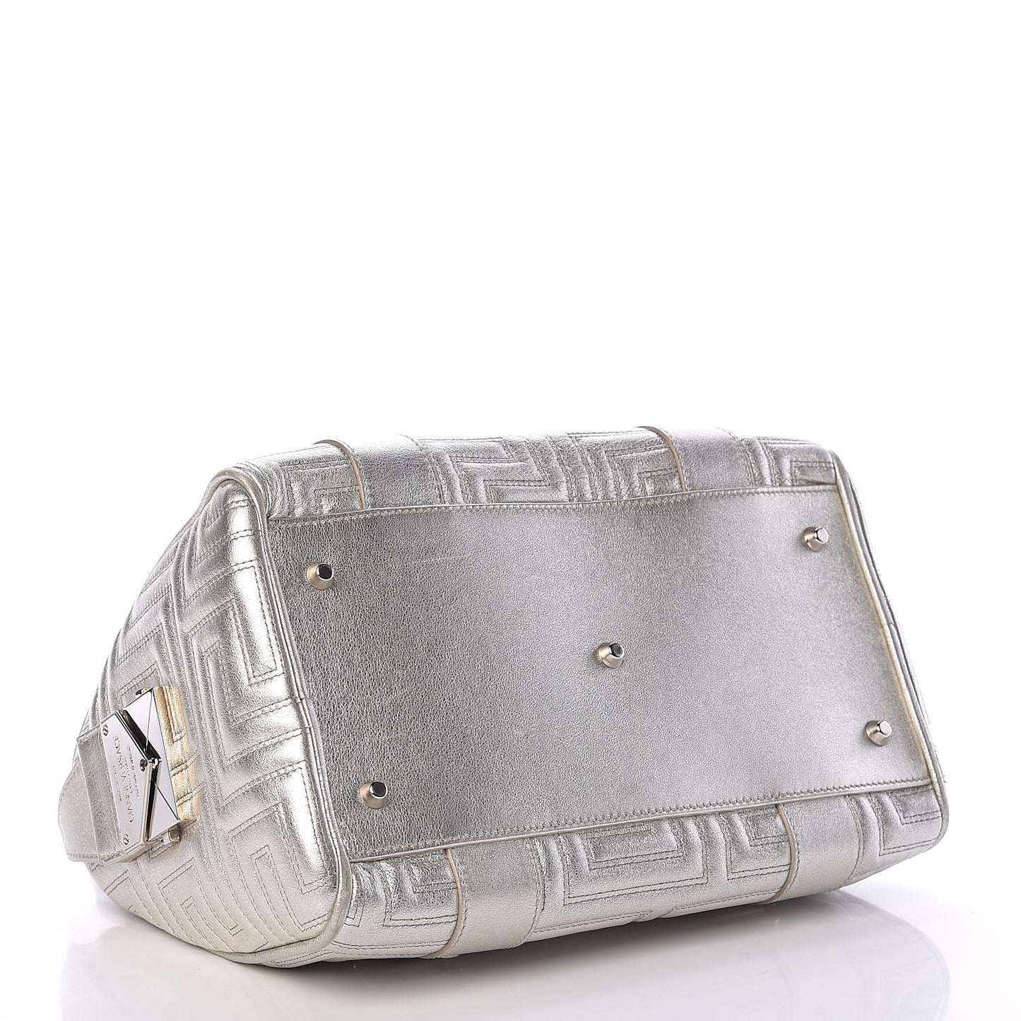 Metallic Calfskin Snap Out Of It Bag Silver