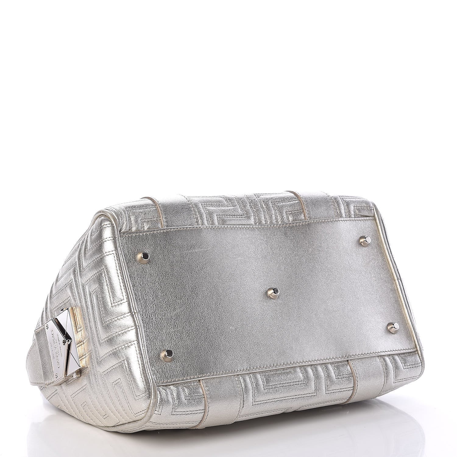 Versace Metallic Calfskin Snap Out Of It Bag Silver 4 of 12