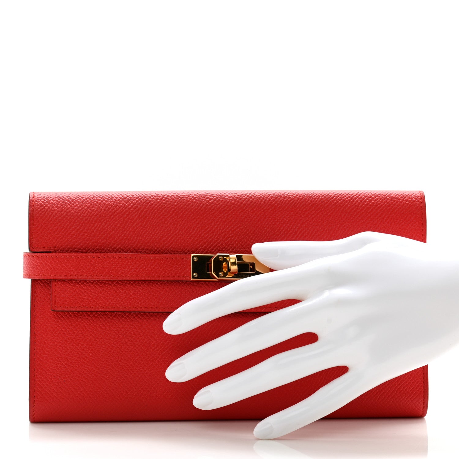 Hermes Epsom Kelly Longue Wallet Rouge Tomate 2 of 15