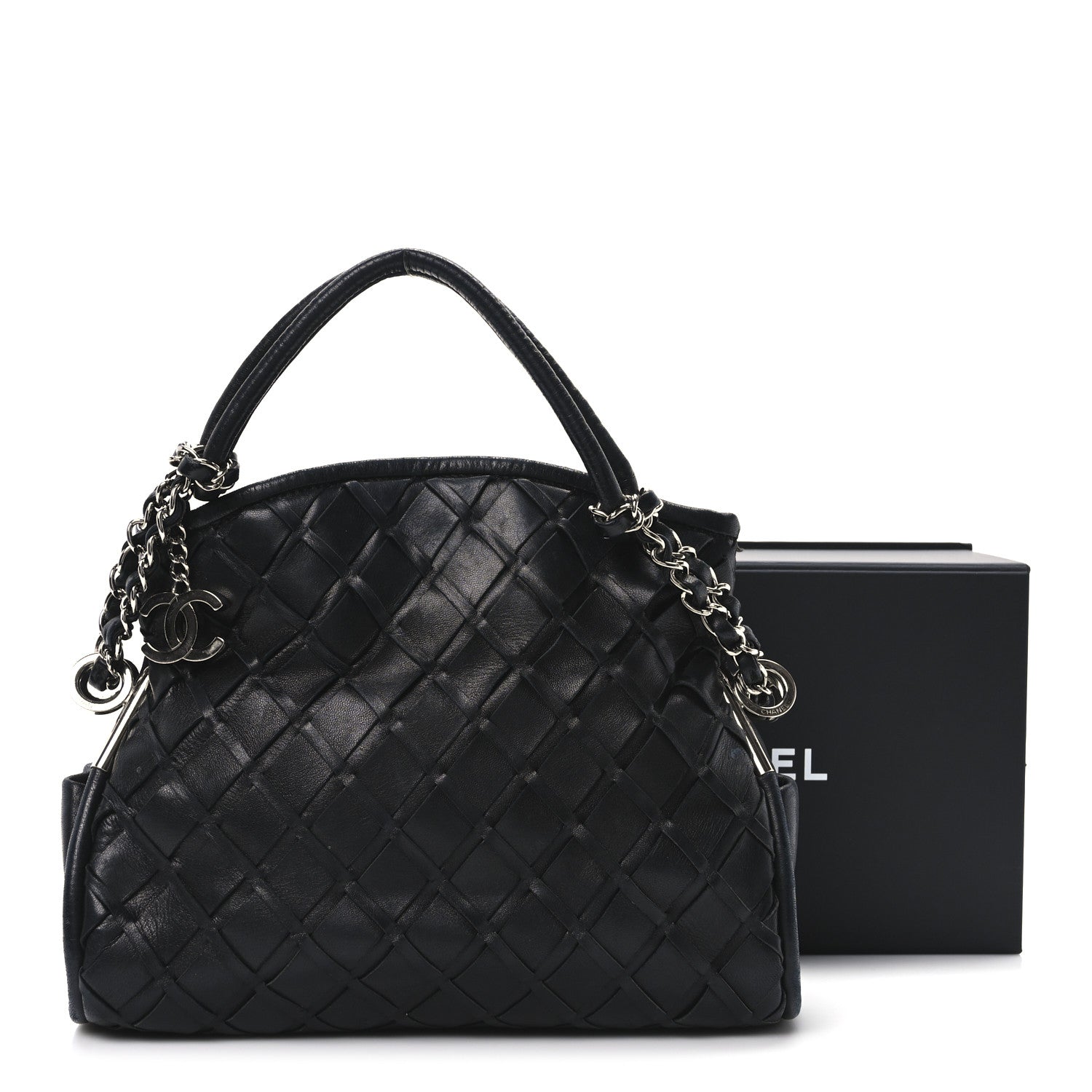 Chanel Lambskin Woven Small Ultimate Soft Sombrero Hobo Black 10 of 10