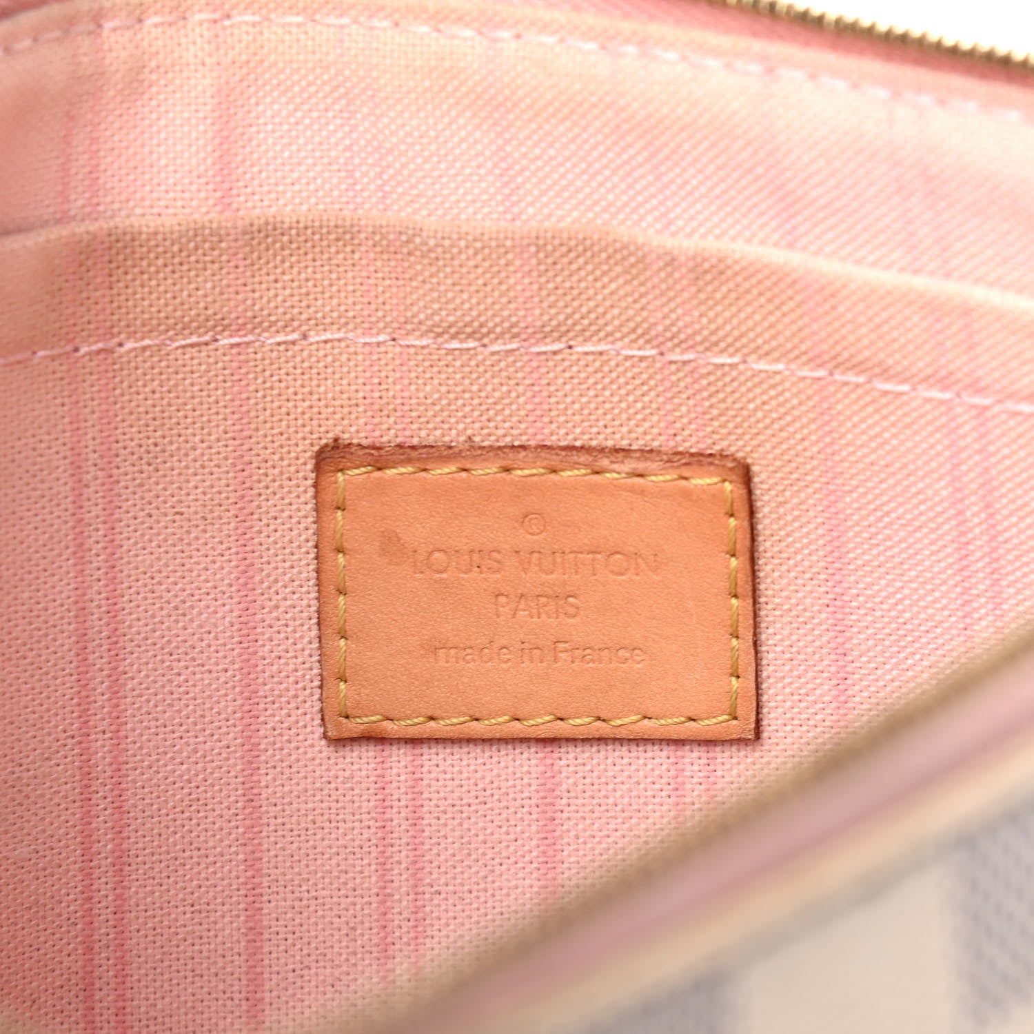 Louis Vuitton Damier Azur Neverfull MM GM Pochette Rose Ballerine 9 of 11