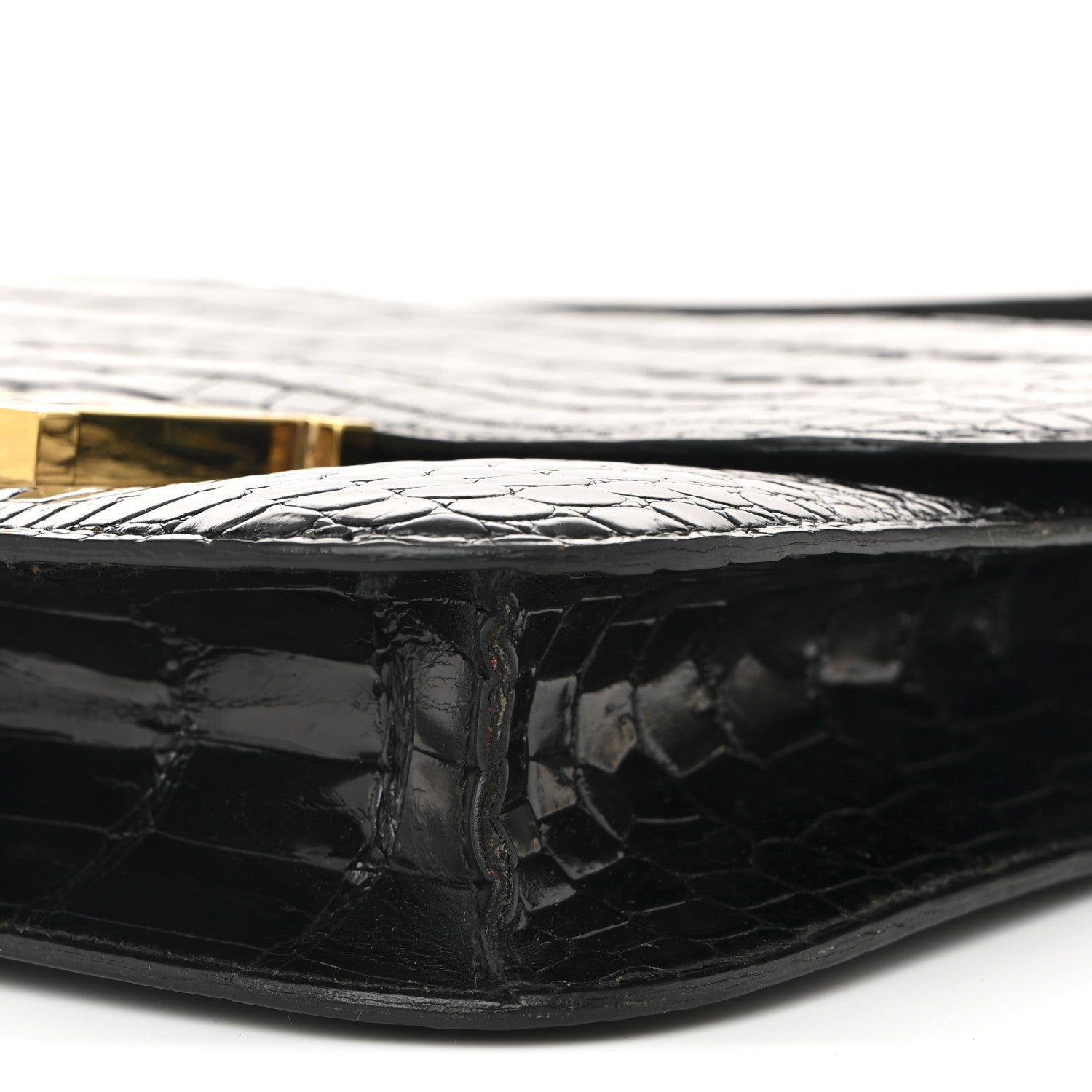 Hermes Shiny Caiman Crocodile Constance 23 Black 10 of 14