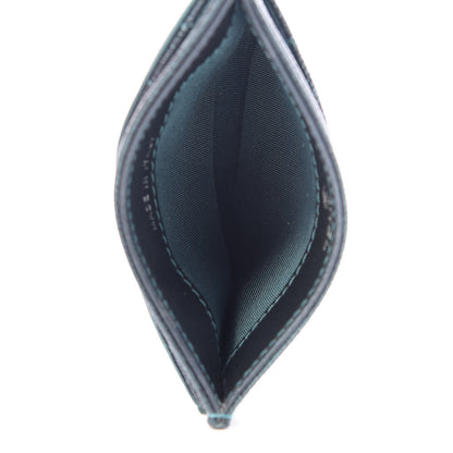 Chanel Iridescent Caviar Quilted Filigree Card Holder Dark Turquoise 5 of 9