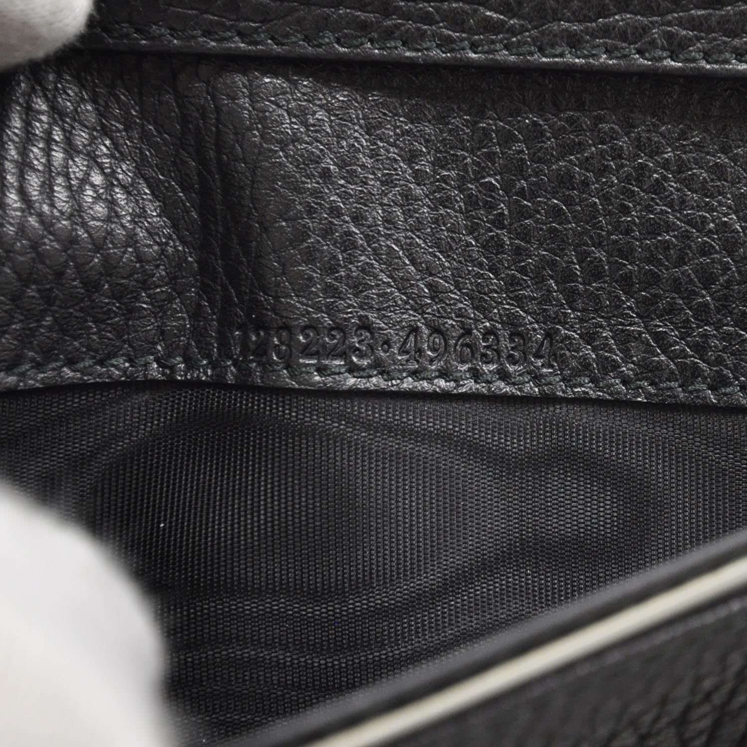 Gucci Monogram Nylon Leather Continental Wallet Black 7 of 8