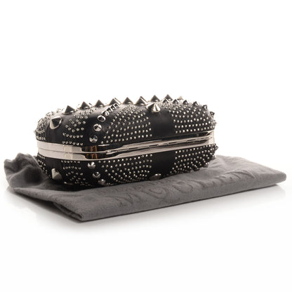 Alexander McQueen Nappa Studded Britannia Skull Box Clutch Black 4 of 7