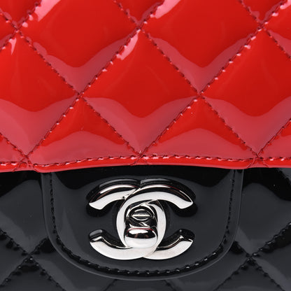 Chanel Patent Calfskin Quilted Bi-Color Mini Rectangular Flap Red Black 20 of 23