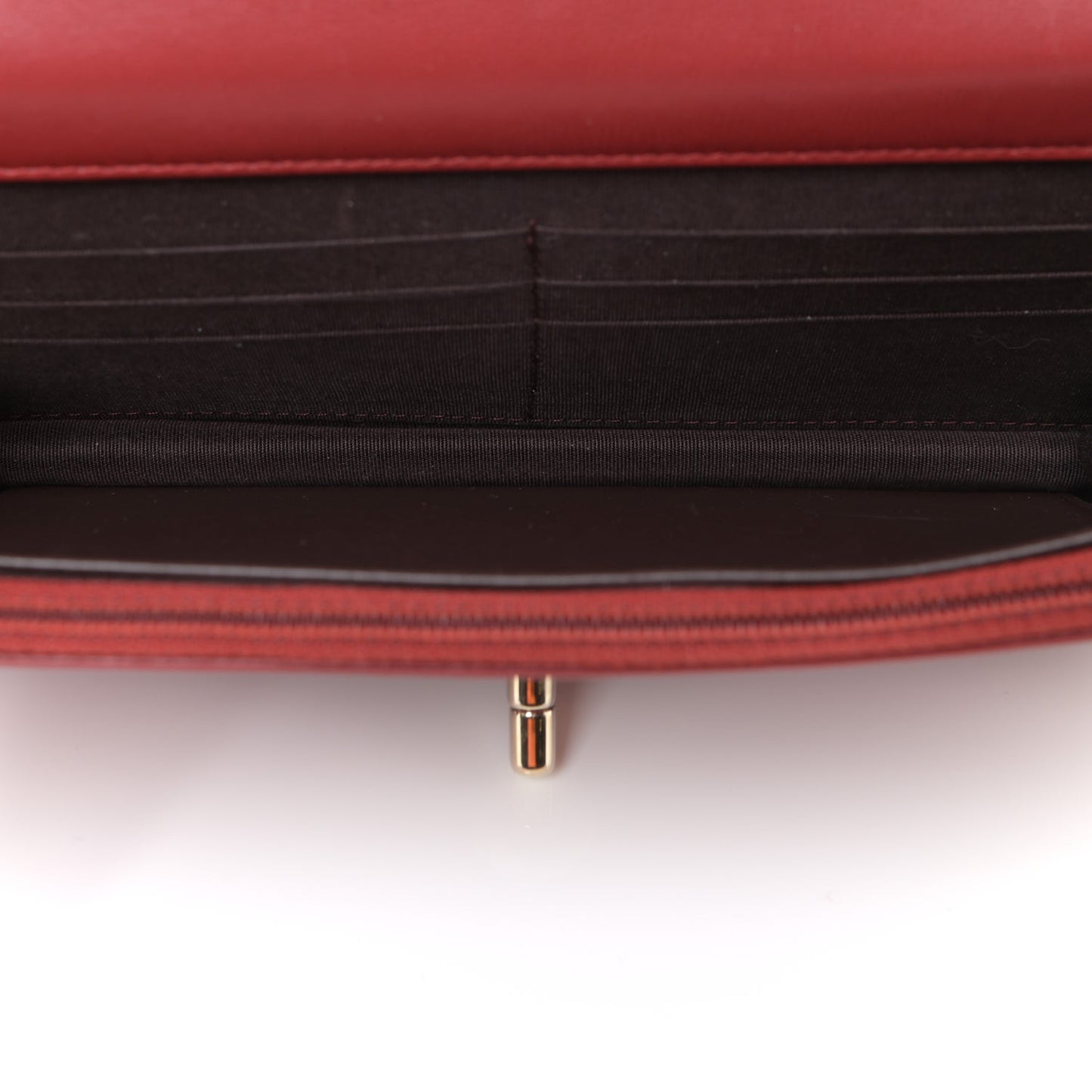 Lambskin Quilted Trendy CC Wallet On Chain WOC Red