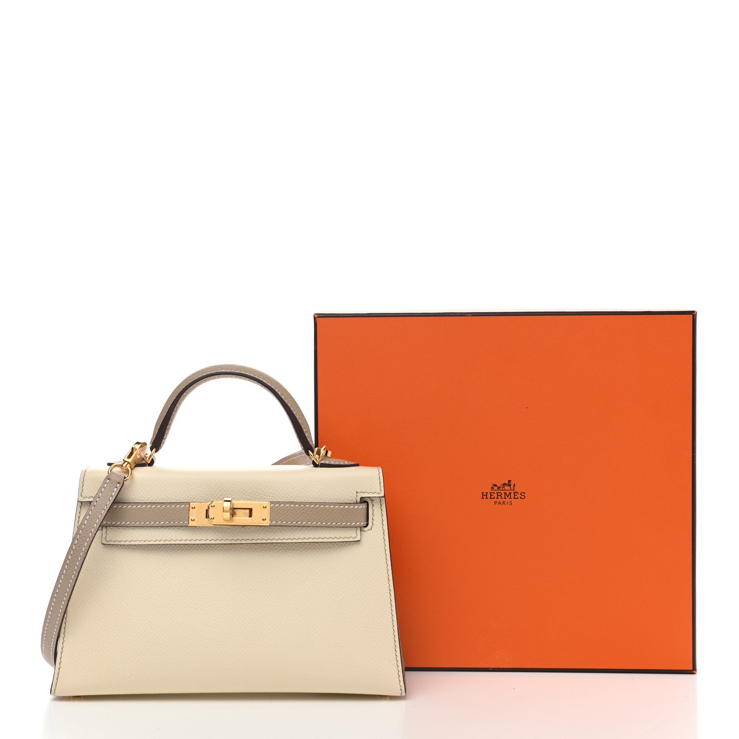 Hermes Epsom Horseshoe Mini Kelly Sellier 20 Craie Etain 11 of 11
