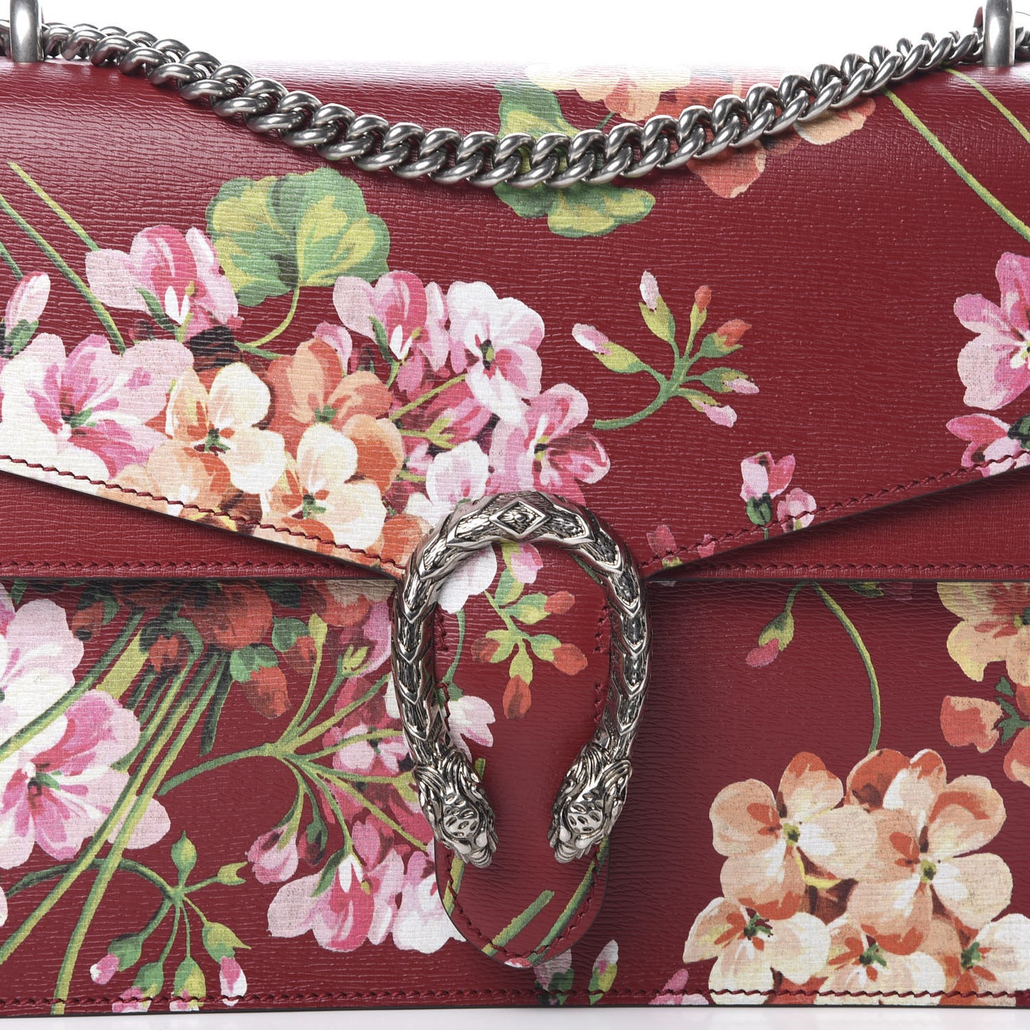 Calfskin Blooms Print Medium Dionysus Shoulder Bag Romantic Cherry Multicolor