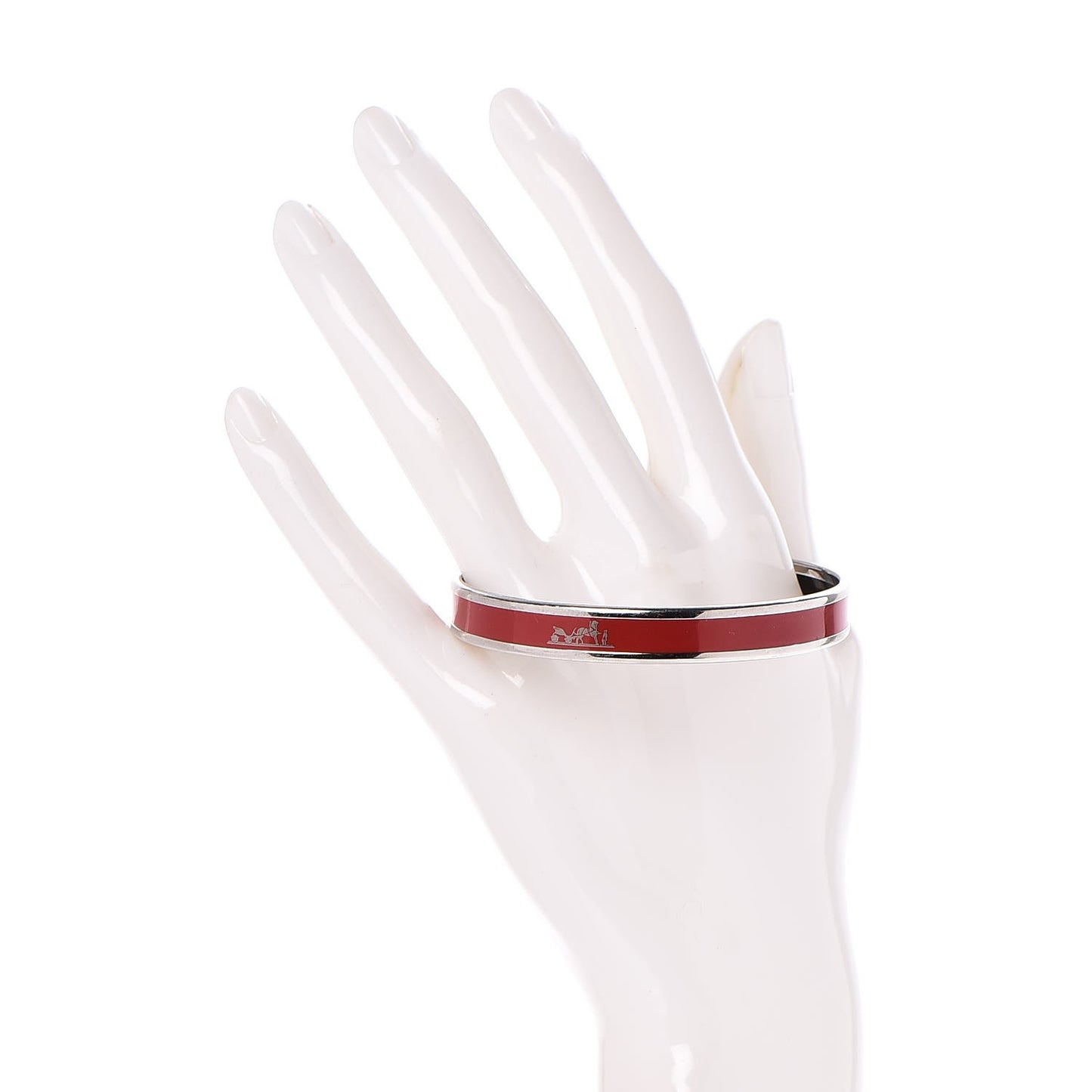Enamel Narrow Caleche Bracelet 65 Red