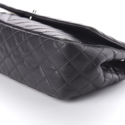 Chanel Lambskin Chevron Quilted Large Surpique Flap Dark Grey 7 of 11