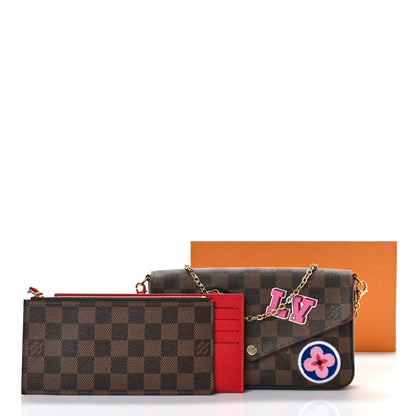 Louis Vuitton Damier Ebene My LV World Tour Pochette Felicie Chain Wallet Coquelicot 9 of 9