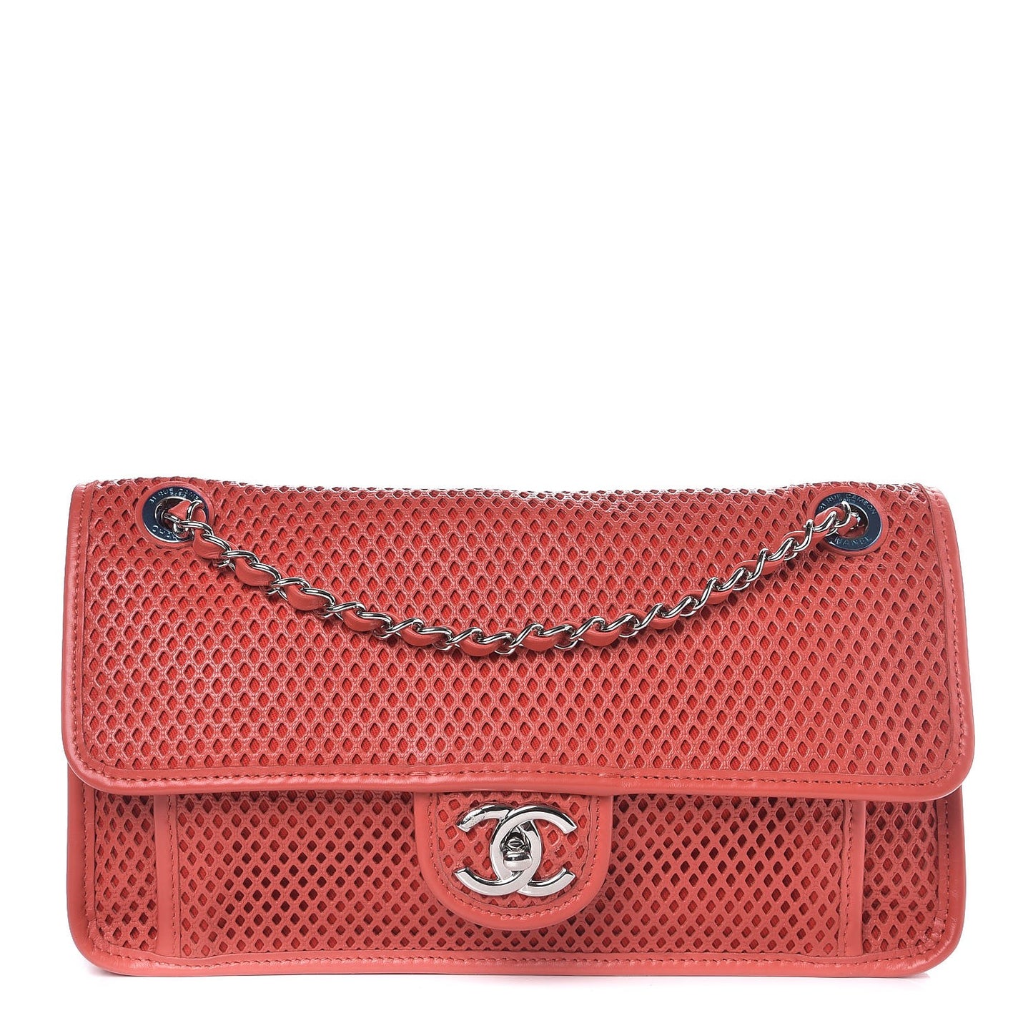Perforated Calfskin Up In The Air Flap Red