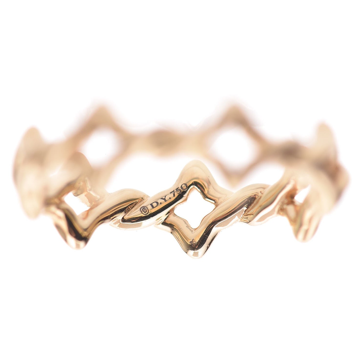 18K Yellow Gold 6mm Quatrefoil Stack Ring 52 6