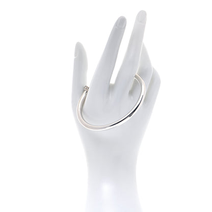 Tiffany Sterling Silver Diamond Return to Tiffany Narrow Circle Edge Cuff Bracelet 2 of 5