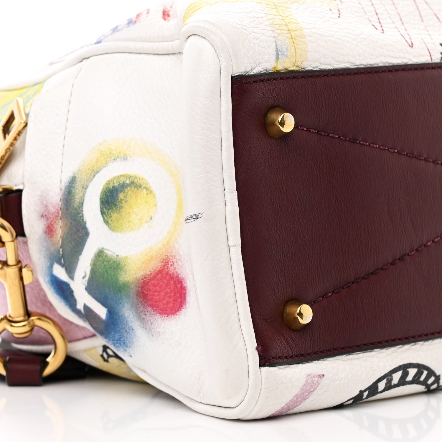 Marc Jacobs Calfskin Graffiti Satchel Bag Off White 9 of 10