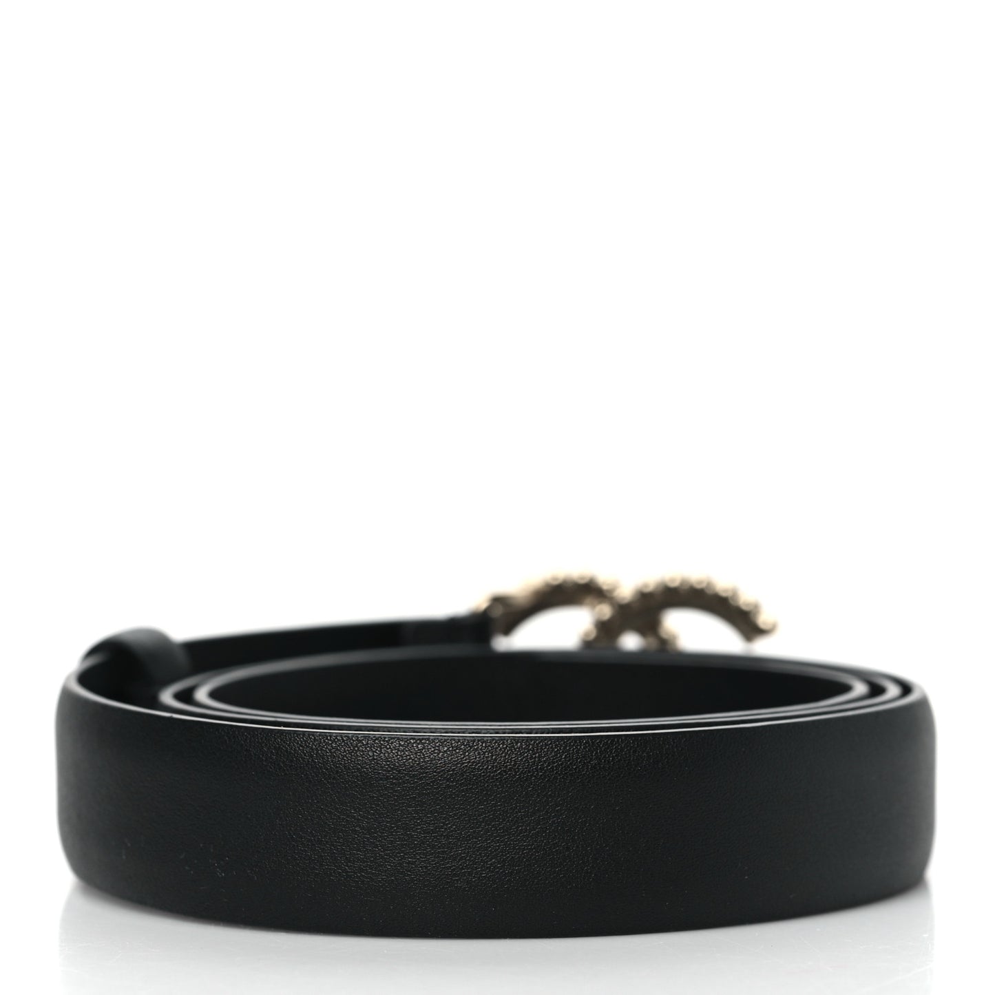 Calfskin Crystal CC Belt 85 34 Black
