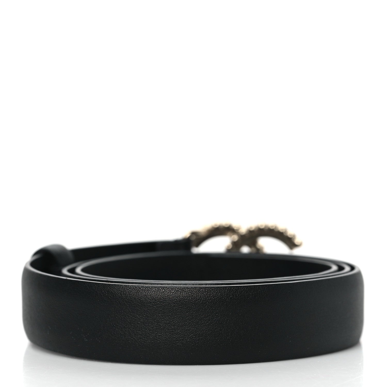 Chanel Calfskin Crystal CC Belt 85 34 Black 3 of 7