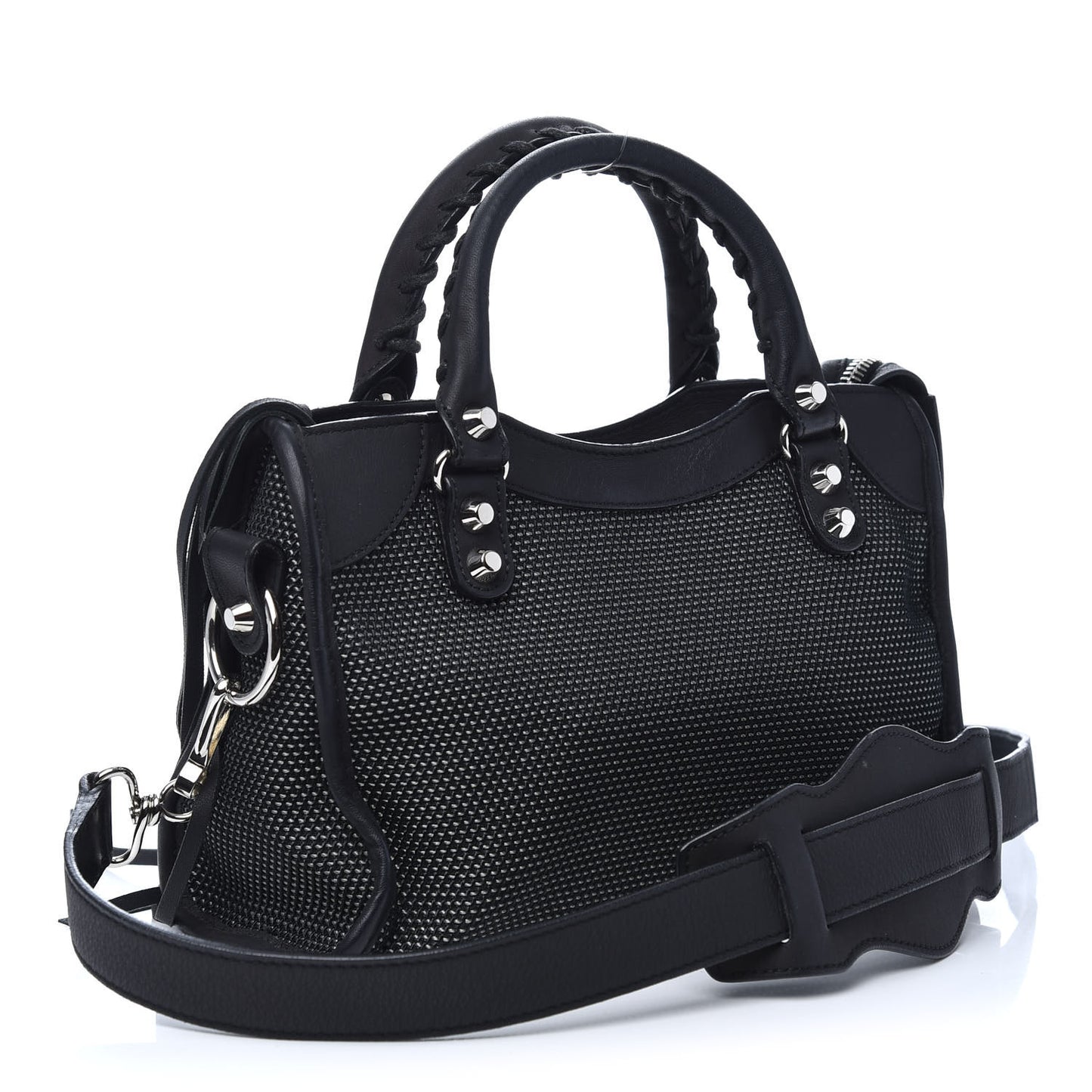 Lambskin Canvas Classic Silver Hardware Mini City Black