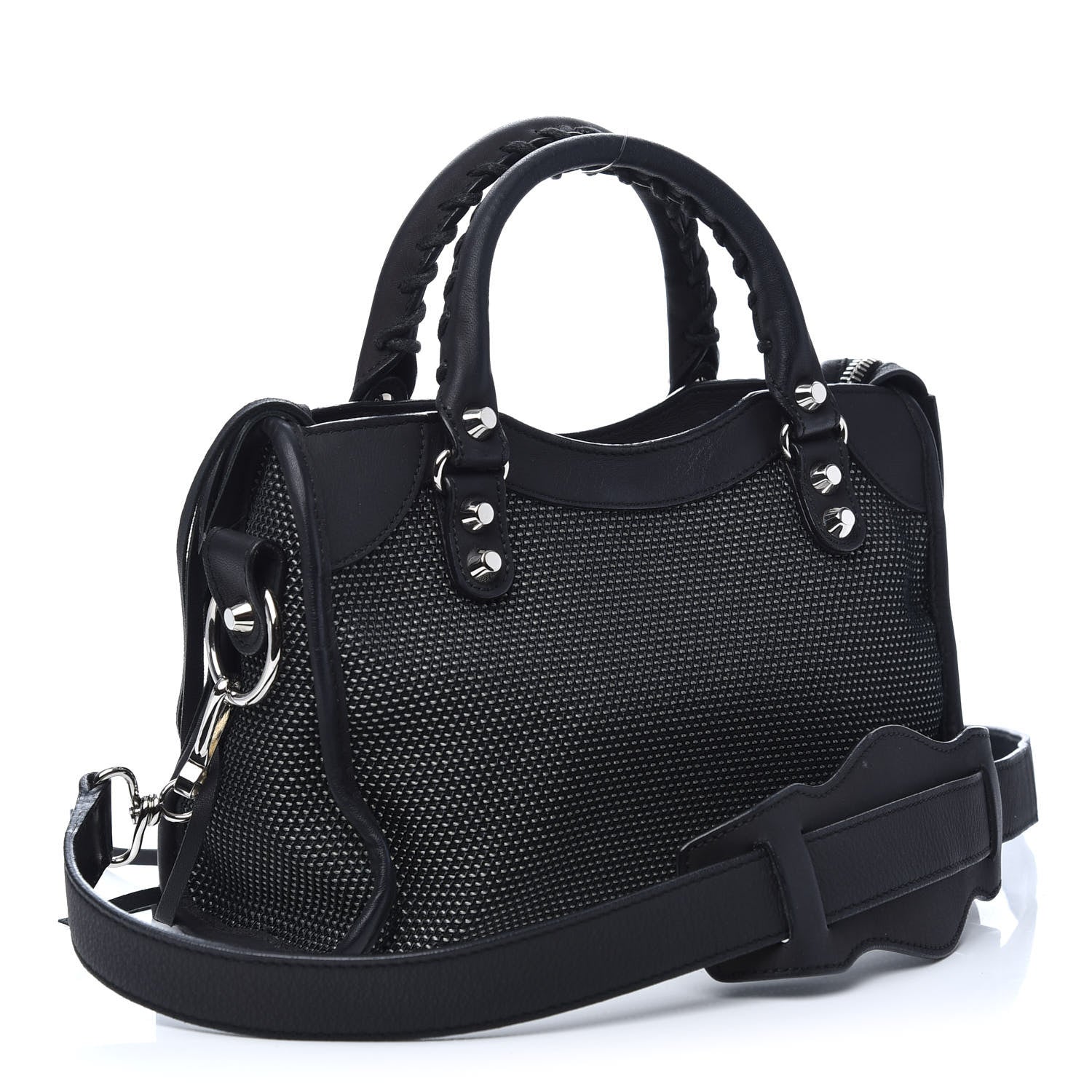 Balenciaga Lambskin Canvas Classic Silver Hardware Mini City Black 4 of 10