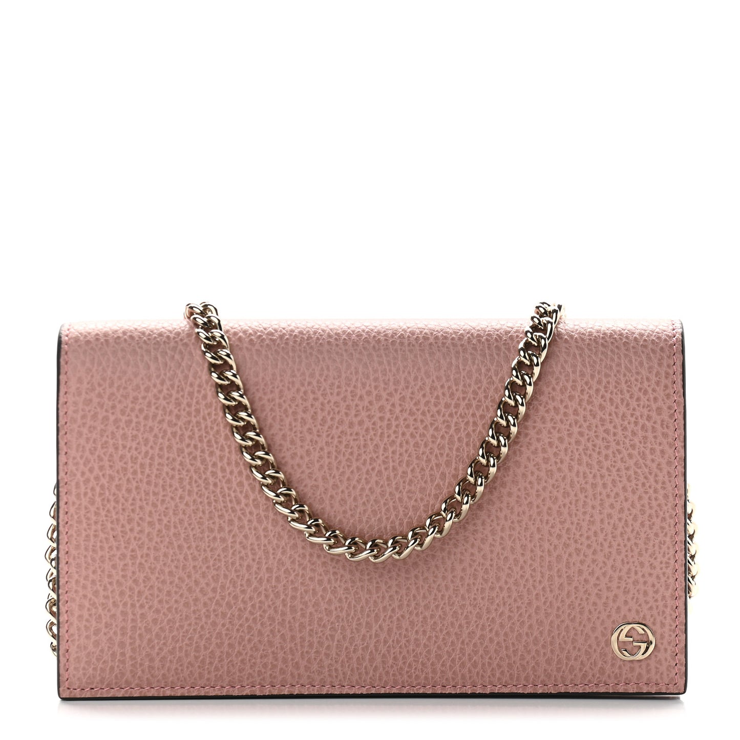 Dollar Calfskin Medium Betty Chain Wallet Soft Pink
