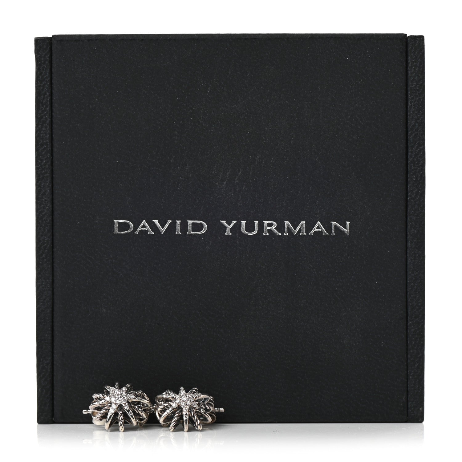 David Yurman Sterling Silver Diamond Starburst Double Drop Earrings 6 of 6
