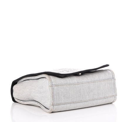 Chanel Woven Straw Raffia Small Deauville Messenger Grey 4 of 8