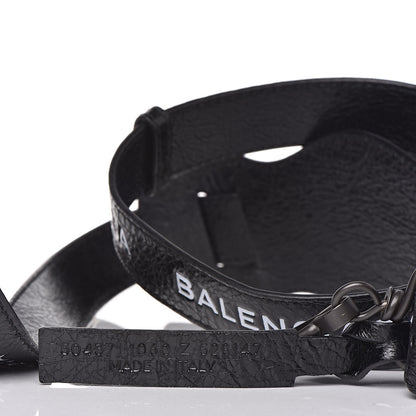 Balenciaga Agneau Classic Hardware Logo Shoulder Strap Black 4 of 5