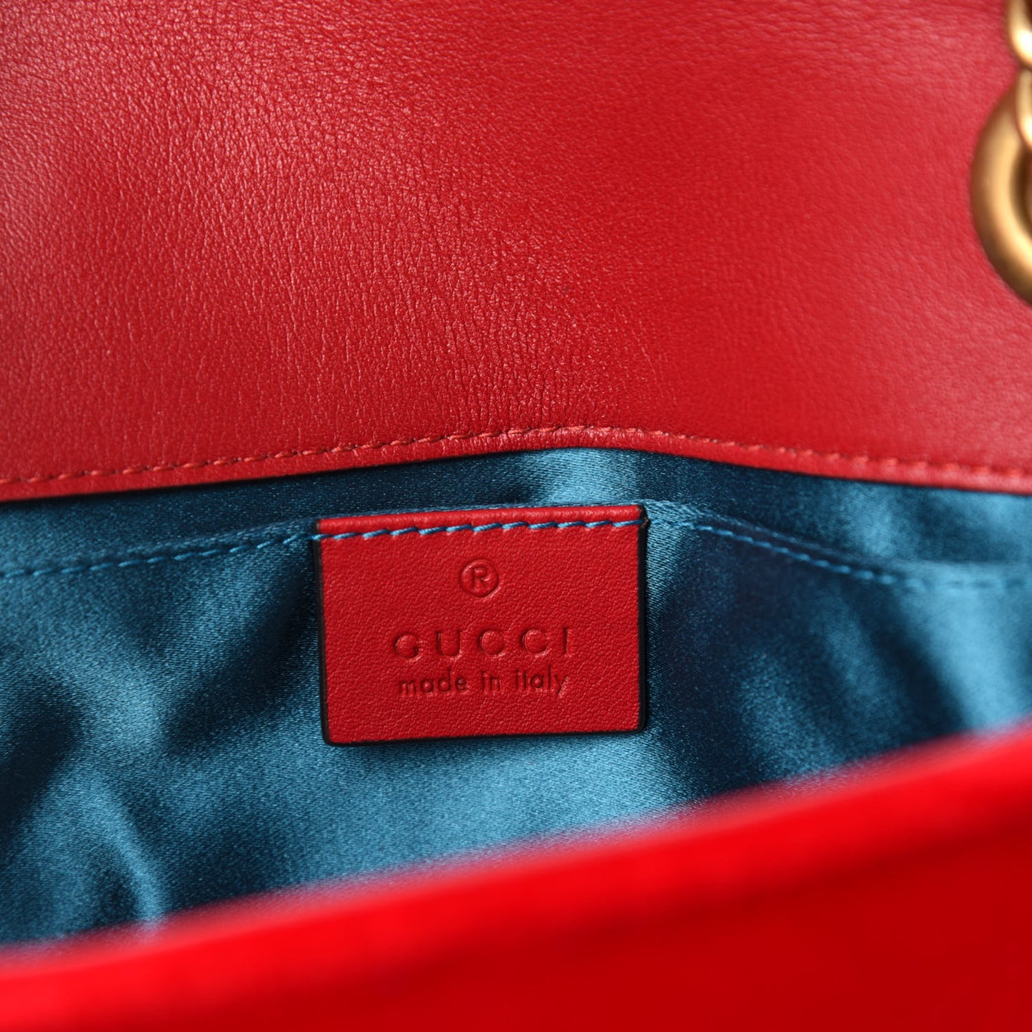 Velvet Matelasse Mini GG Marmont Shoulder Bag Hibiscus Red