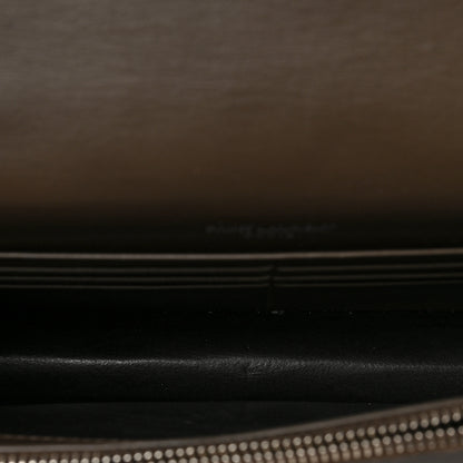Saint Laurent Calfskin Crocodile Embossed Kate Monogram Tassel Chain Wallet Dark Brown 5 of 8