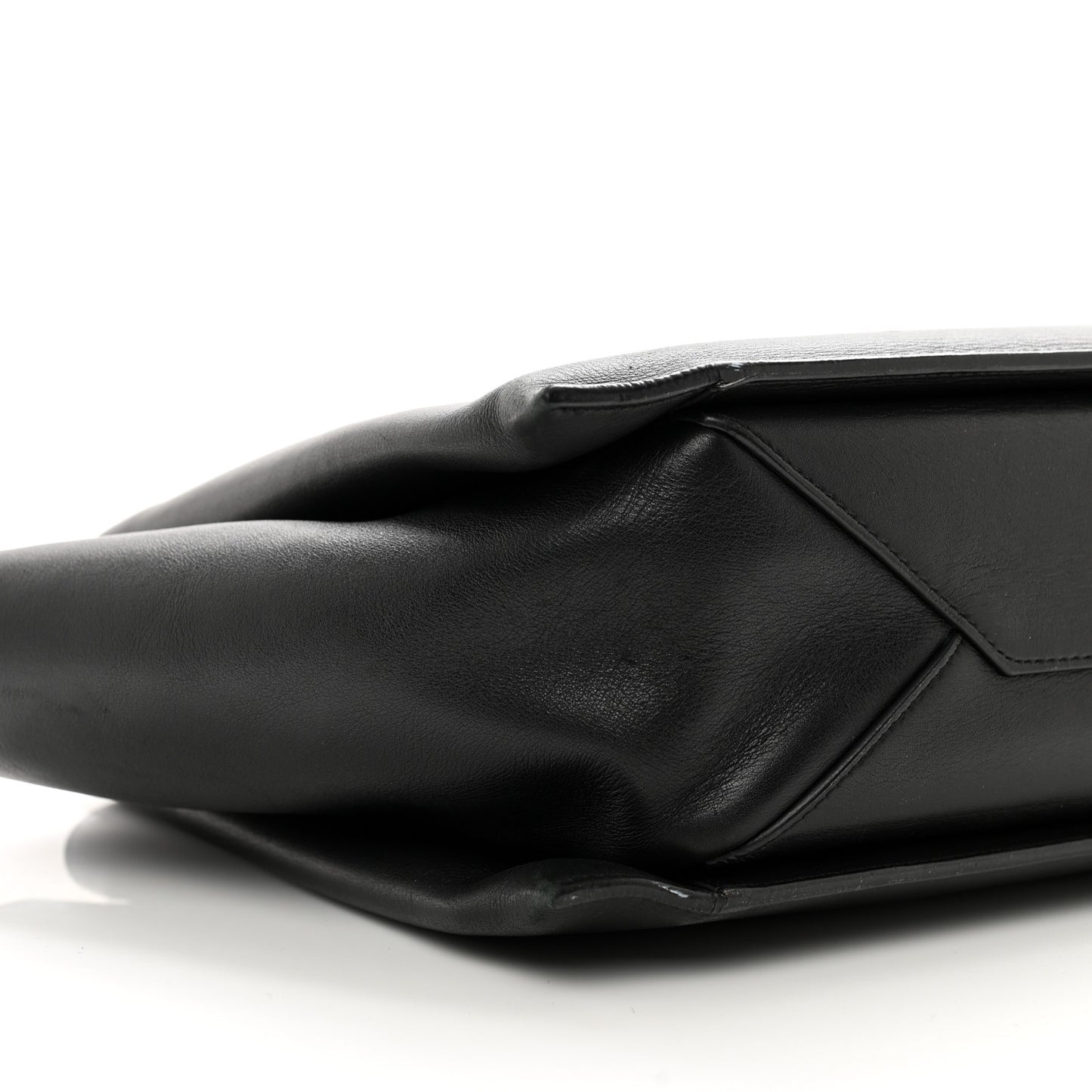 Supple Natural Calfskin Medium Tri-Fold Bag Black
