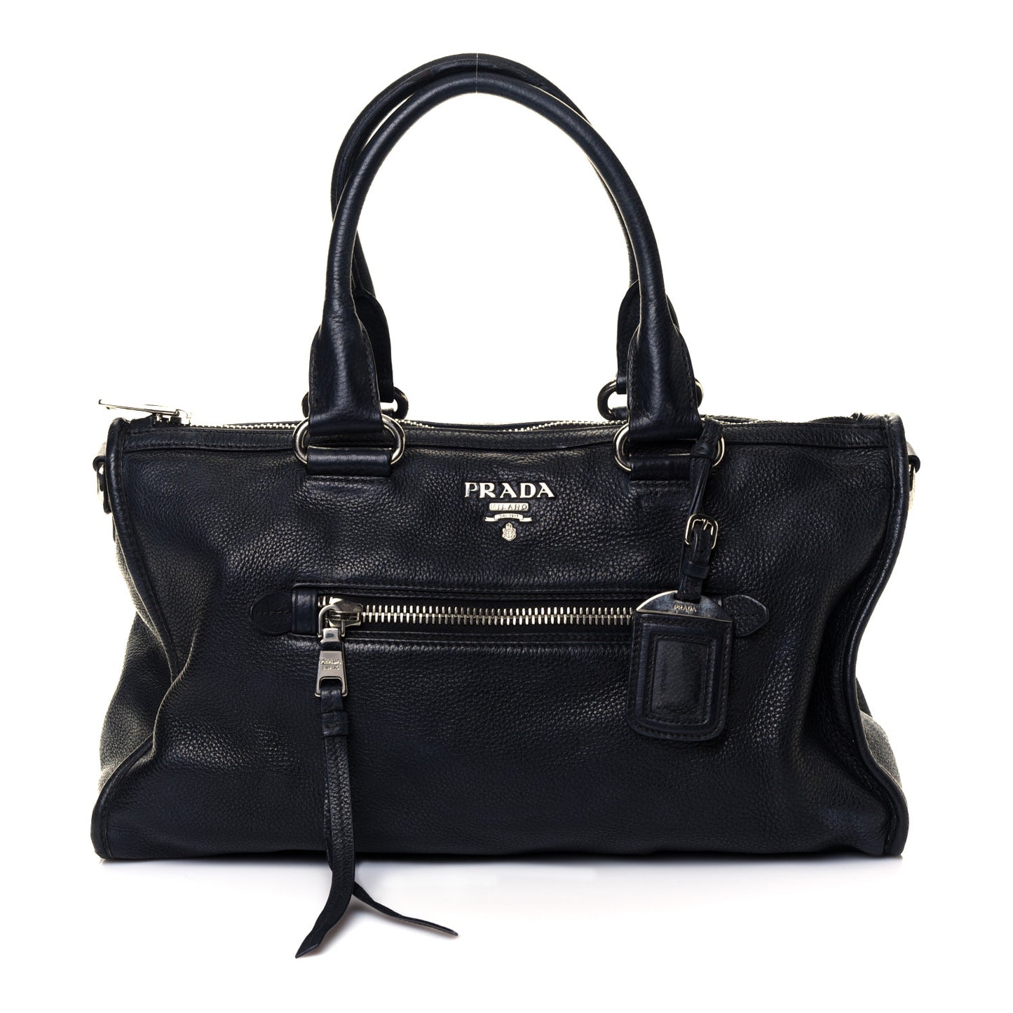 Vitello Daino Top Handle Tote Black